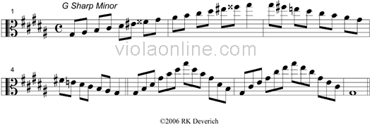 viola melodic minor scales